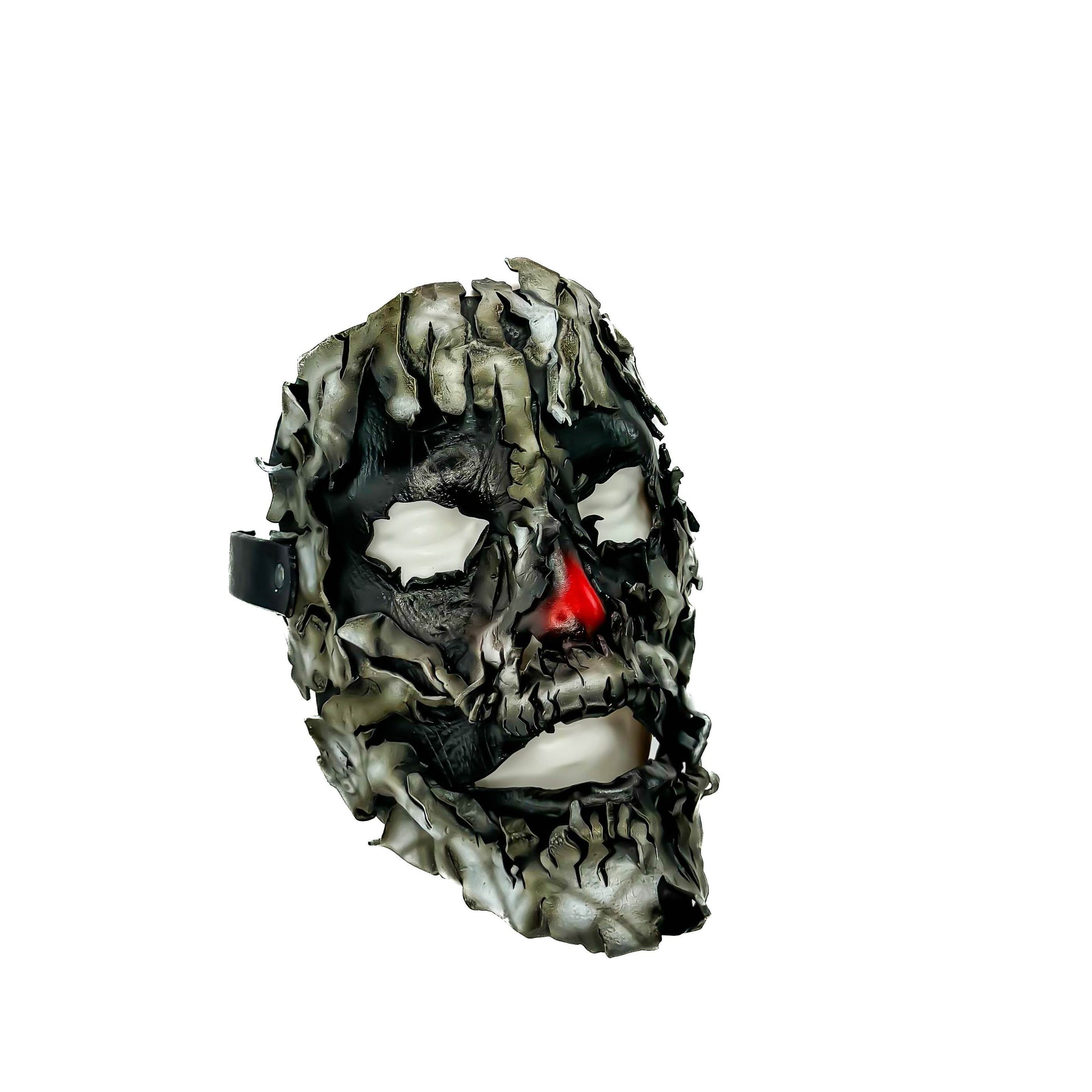 Genuine Leather Mask - Shattered Clown - Thick Straps w Velcro Included - Wide Mouth Edition - Leather Ties