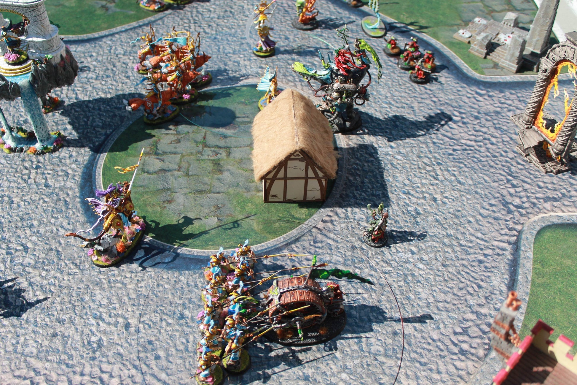 Town Center - Neoprene Battle Mat - Warhammer, AoS, 40K, Kill Team, MCP, Shatterpoint, Legion, More - 36x36