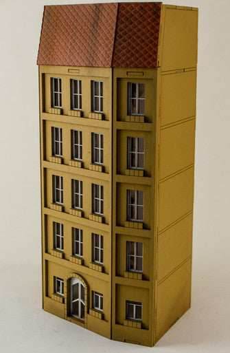 15mm European City Corner Building (Matboard) - 15MCSS125 - 