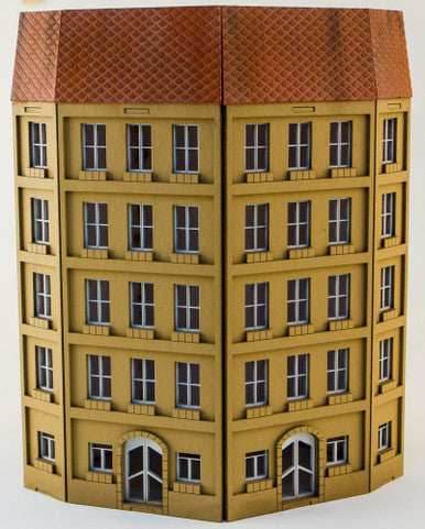 15mm European City Corner Building (Matboard) - 15MCSS125 - 