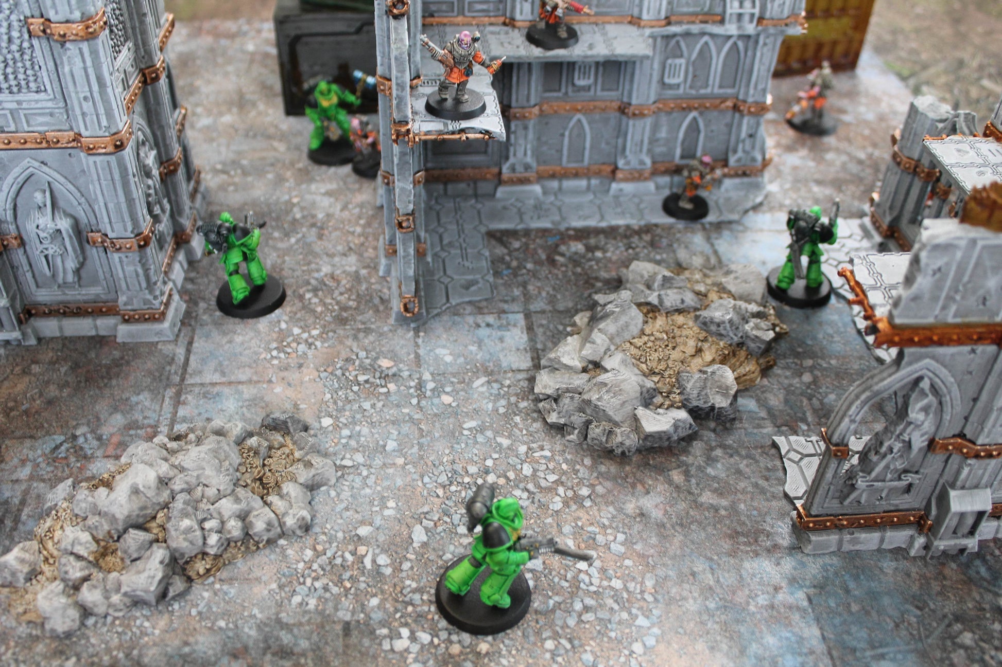Urban Ruins - Neoprene Battle Mat - Warhammer, AoS, 40K, Kill Team, MCP, Shatterpoint, Legion, Deadzone, More - 22x30