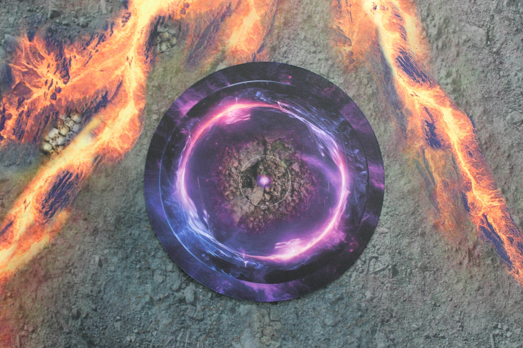 Warhammer 40k and AoS4 Neoprene Objective Markers - Green and Purple Energy - Set of 6