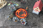 Warhammer 40k and AoS4 Neoprene Objective Markers - Green and Flaming Portal - Set of 6
