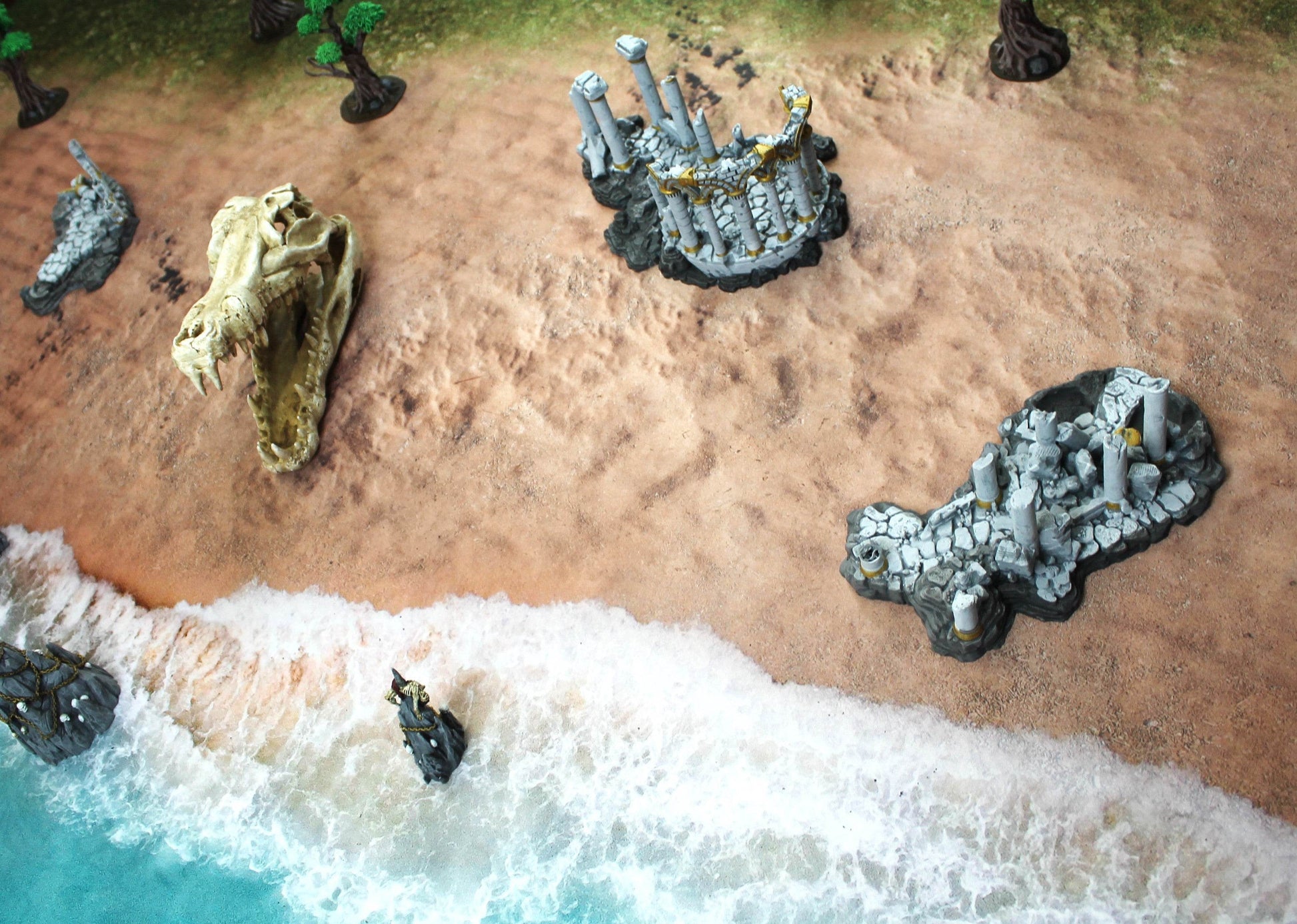 Coastal Shore - Neoprene Battle Mat - Warhammer, AoS, 40K, Team Yankee, MCP, Shatterpoint, Legion, More - 44x60
