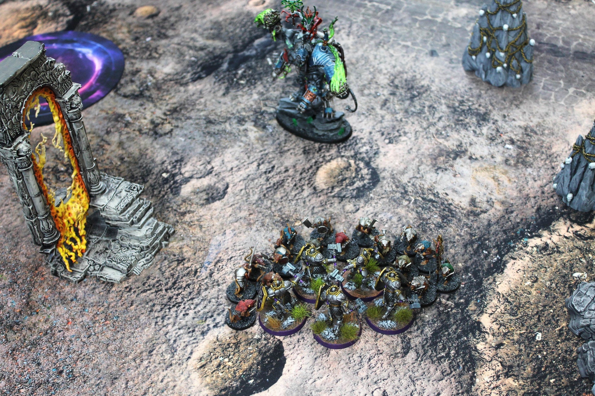 Blasted Battlefield - Neoprene Battle Mat - Warhammer, AoS, 40K, Kill Team, MCP, Shatterpoint, Legion, More - 22x30