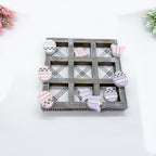 Easter Spring Tic Tac Toe Wooden Game Decor Set Tulip & Egg Pieces - 2 Sizes