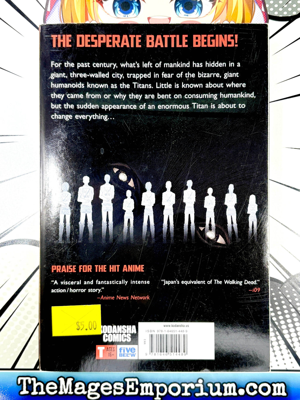 Attack on Titan Vol 1 Five Below Cover - 