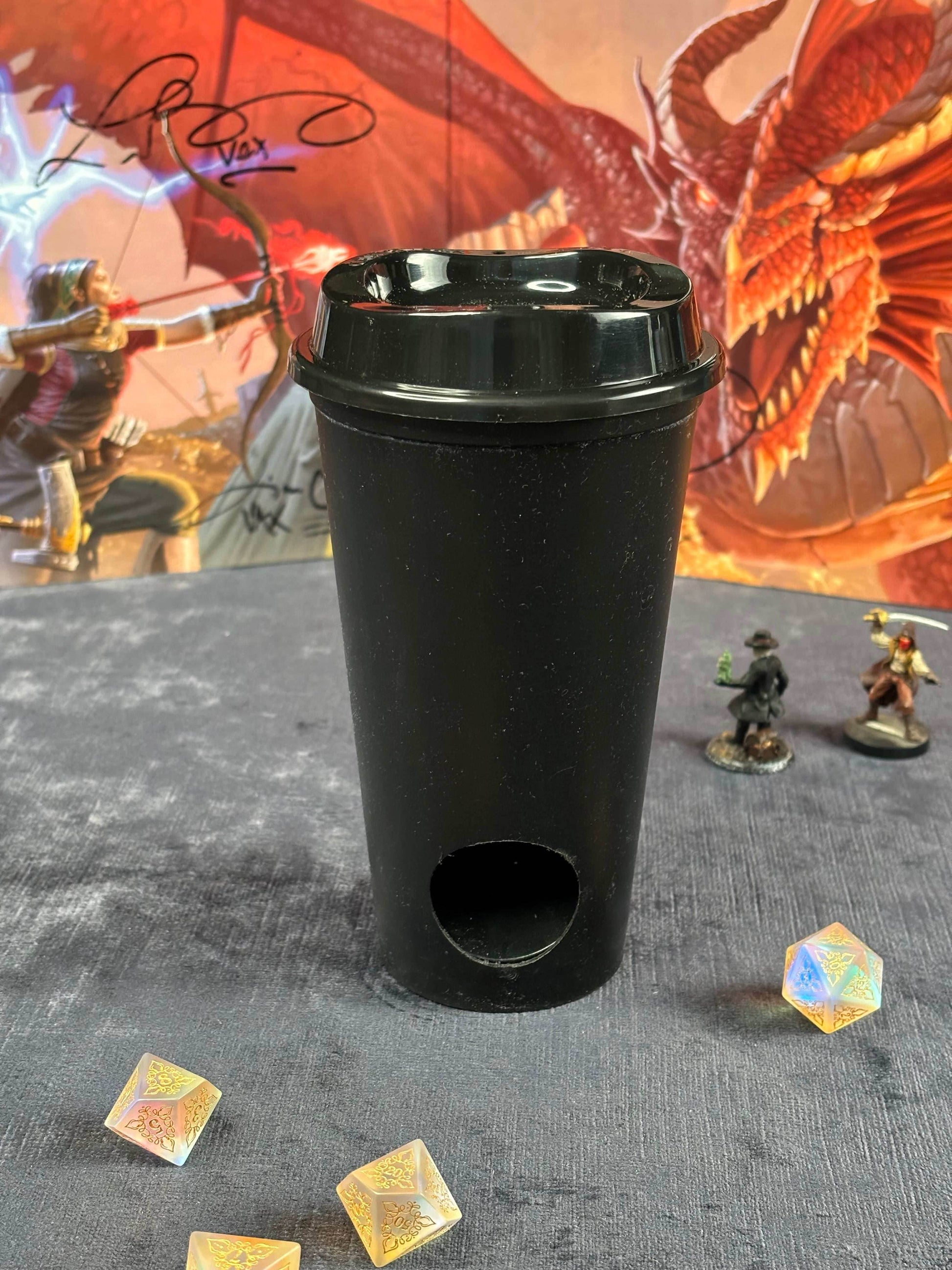 Coffee Cup Dice Tower – Roll with Caffeinated Style - White / Chimera Coffee