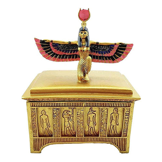 Egyptian Goddess Isis with Open Wings Trinket Box - 