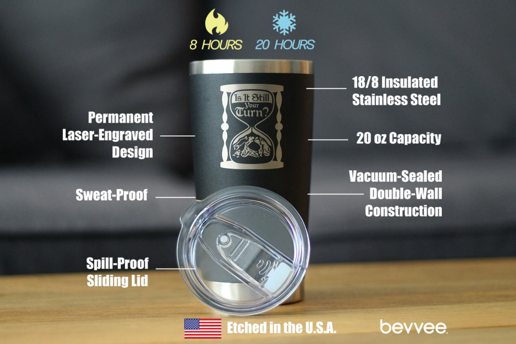 Is It Still Your Turn? Insulated Coffee Tumbler with Sliding Lid Board Game Accessories and RPG Gamer Gifts 20oz Stainless Steel Tumbler