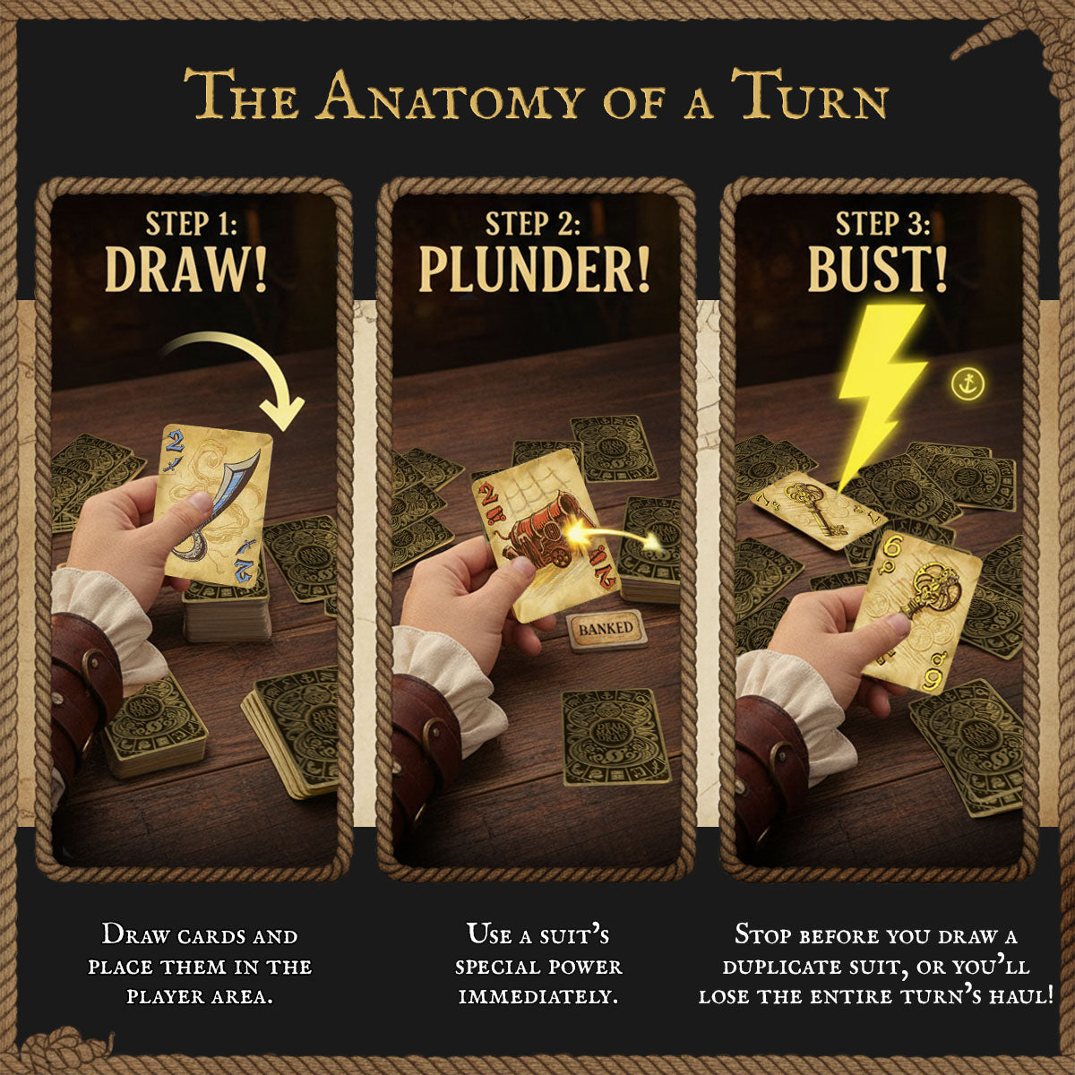 Dead Man's Draw (2-4 Player Press Your Luck Filler Game)
