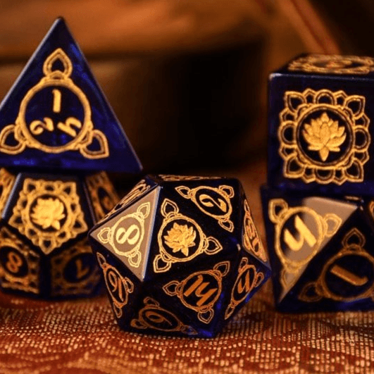 Indian Blue Glass Dice Set - Dice Around the World Collection 'PRE-ORDER | SPRING EVENT DEAL' - 