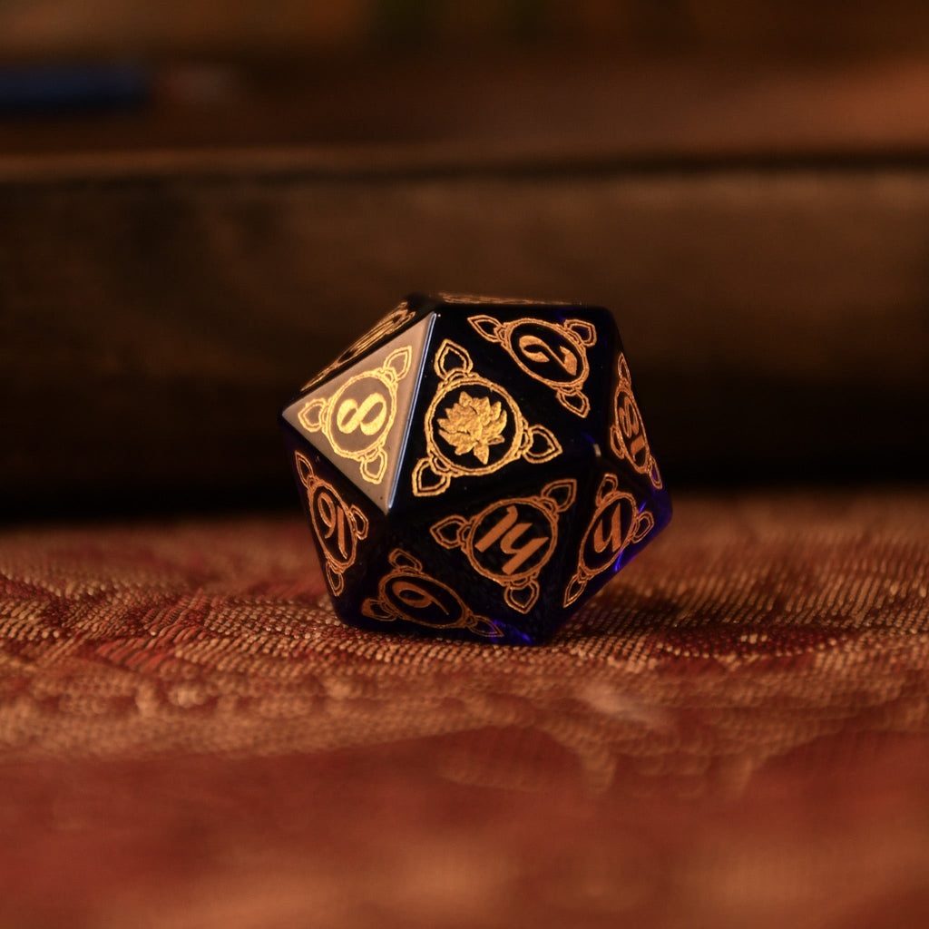 Indian Blue Glass Dice Set - Dice Around the World Collection