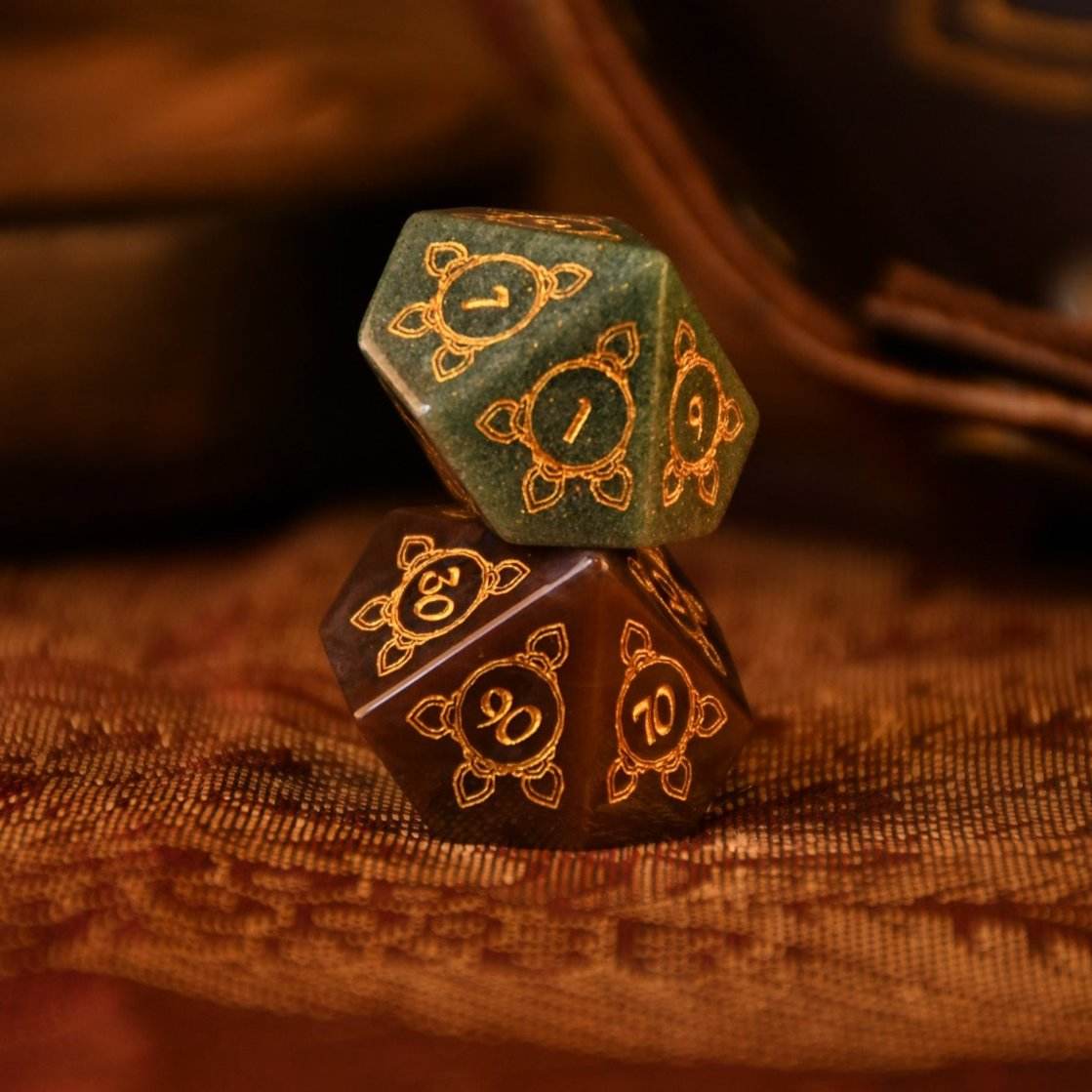 Indian, Indian Agate Stone Dice Set - Dice Around the World Collection - 