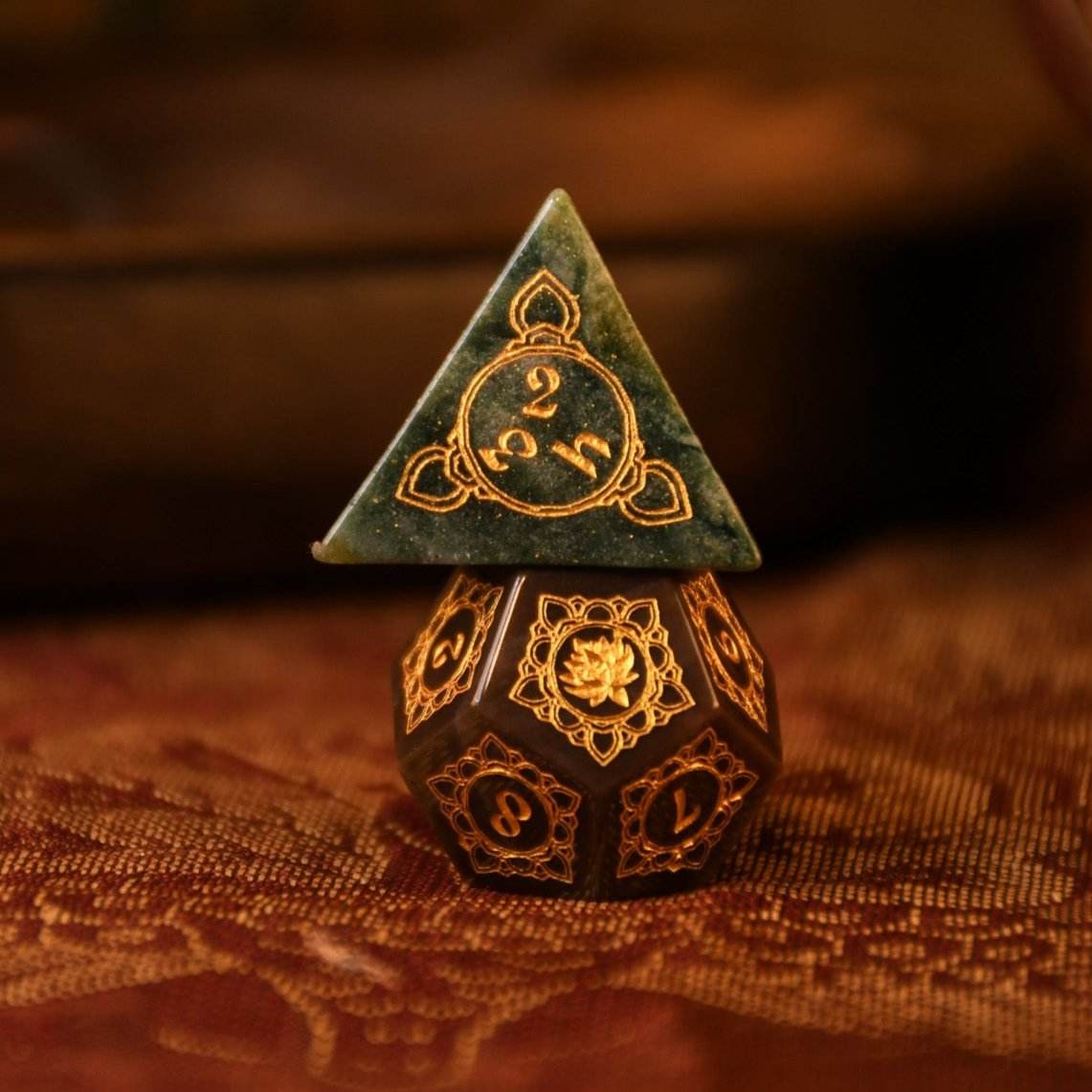 Indian, Indian Agate Stone Dice Set - Dice Around the World Collection - 