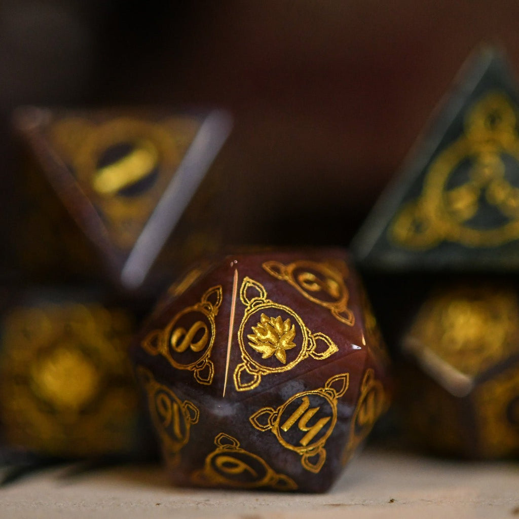 Indian, Indian Agate Stone Dice Set - Dice Around the World Collection