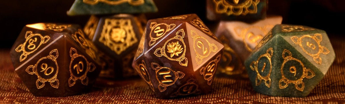 Indian, Indian Agate Stone Dice Set - Dice Around the World Collection