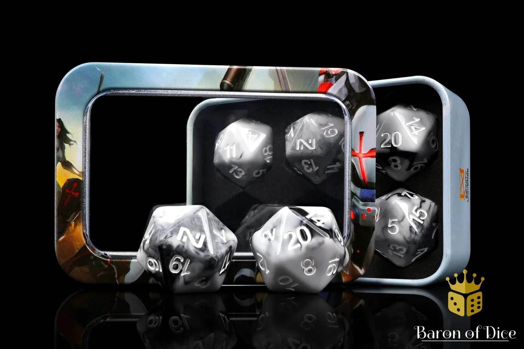 INFINITY: MARBLED WHITE, DICE SET - 
