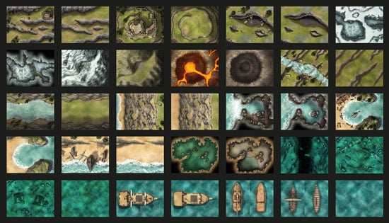 Into the Wilds Battlemap Books: Mountains and Oceans - 