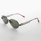 Spring Temple Oval Steampunk Vintage Sunglass - Jeter