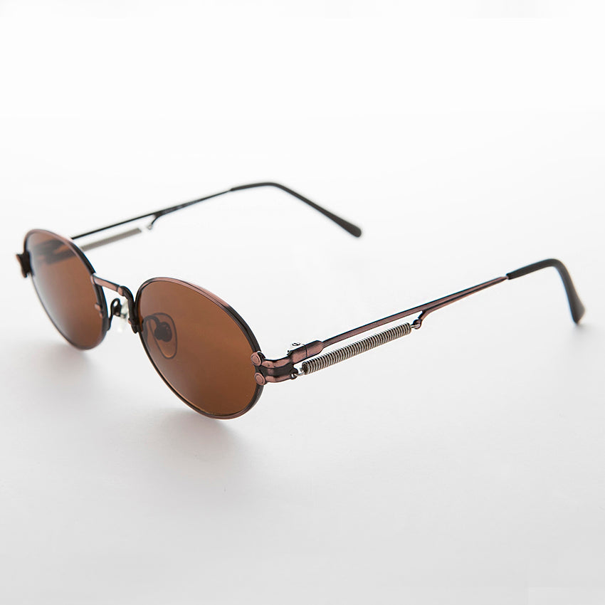Spring Temple Oval Steampunk Vintage Sunglass - Jeter