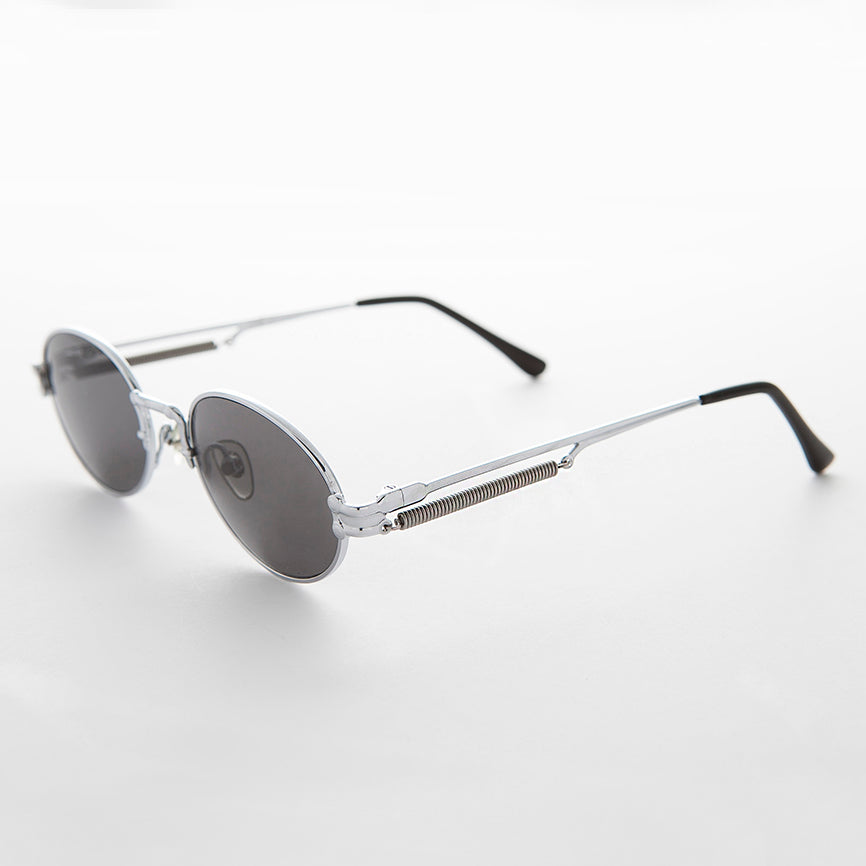 Spring Temple Oval Steampunk Vintage Sunglass - Jeter