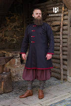 Rus Coat Jakub Black/Bordeaux