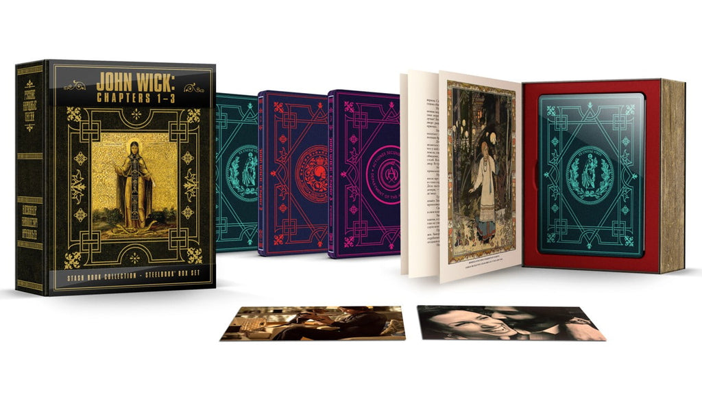 John Wick: Chapters 1-3 Stash Book Collection - Steelbook Box Set (4K Ultra HD + Blu-Ray + Digital Copy)