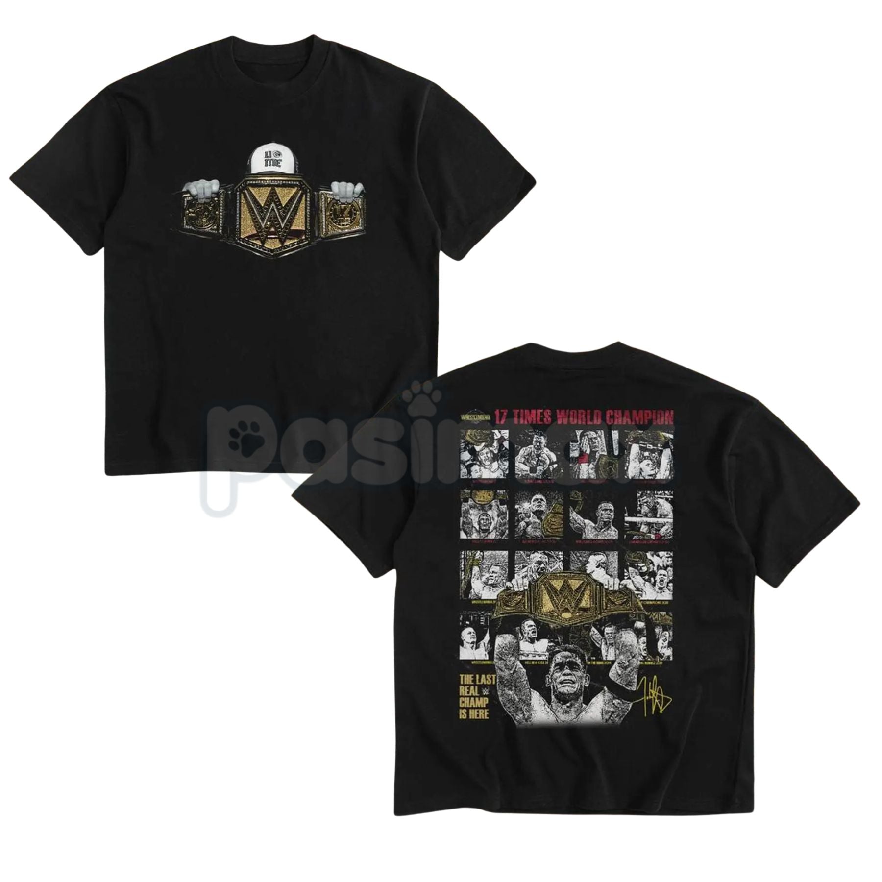 John Cena 17x Champion T-Shirt - WWE Superstar Legacy Tee, Wrestling Collector's Apparel, Never Give Up Statement Top