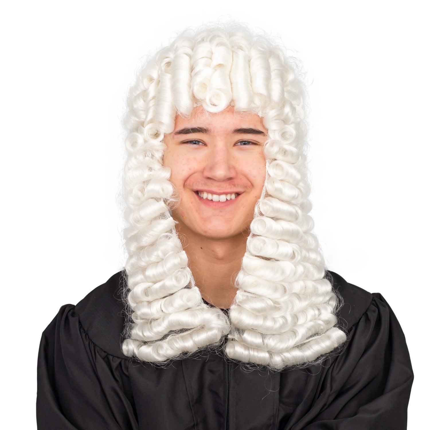 Judge Halloween Cosplay Costume Accessory White Deluxe Wig