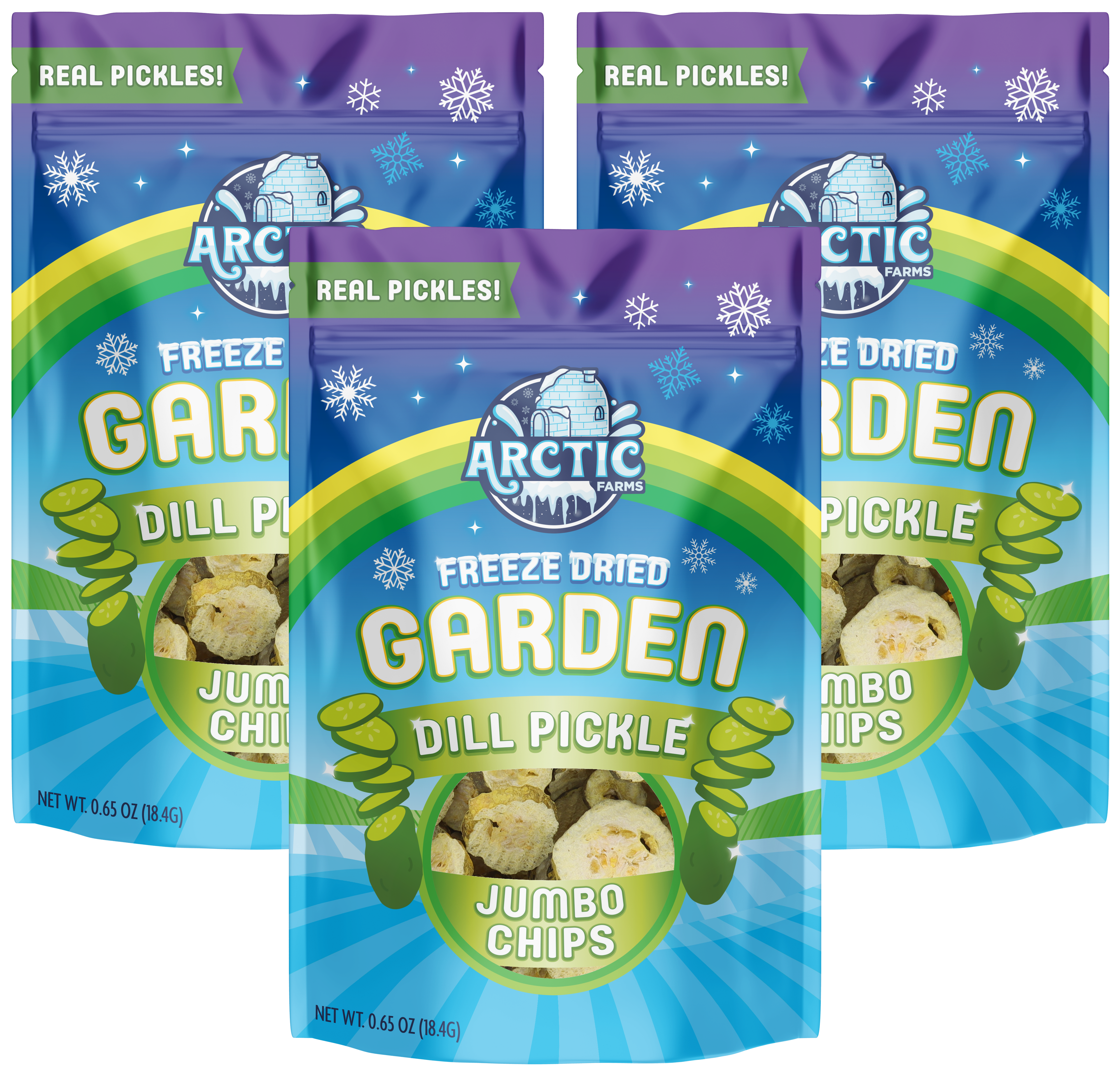 Freeze Dried Kosher Dill Pickle Jumbo Chips (Can be Salty)
