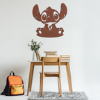 Cute Stitch Character Metal Wall Art - Adorable Cartoon Silhouette Decor- KAF572