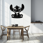 Cute Stitch Character Metal Wall Art - Adorable Cartoon Silhouette Decor- KAF572