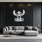Cute Stitch Character Metal Wall Art - Adorable Cartoon Silhouette Decor- KAF572