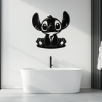 Cute Stitch Character Metal Wall Art - Adorable Cartoon Silhouette Decor- KAF572