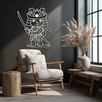 Samurai Cat Warrior Metal Wall Art – Cute Japanese Katana Decor- KAF576