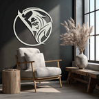 Grim Reaper Circle Metal Wall Art – Dark Gothic Scythe Decor for Horror Enthusiasts- KAF586