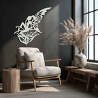 Flower Fairy Silhouette Metal Wall Art – Whimsical Fantasy Decor for Girls' Rooms- KAF590