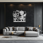 Angel and Devil Holding Hands Metal Wall Art – Whimsical Love Contrast Silhouette- KAF591