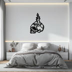 Candle on Skull Gothic Style Metal Wall Art – Dark Themed Home Decor - KAF643