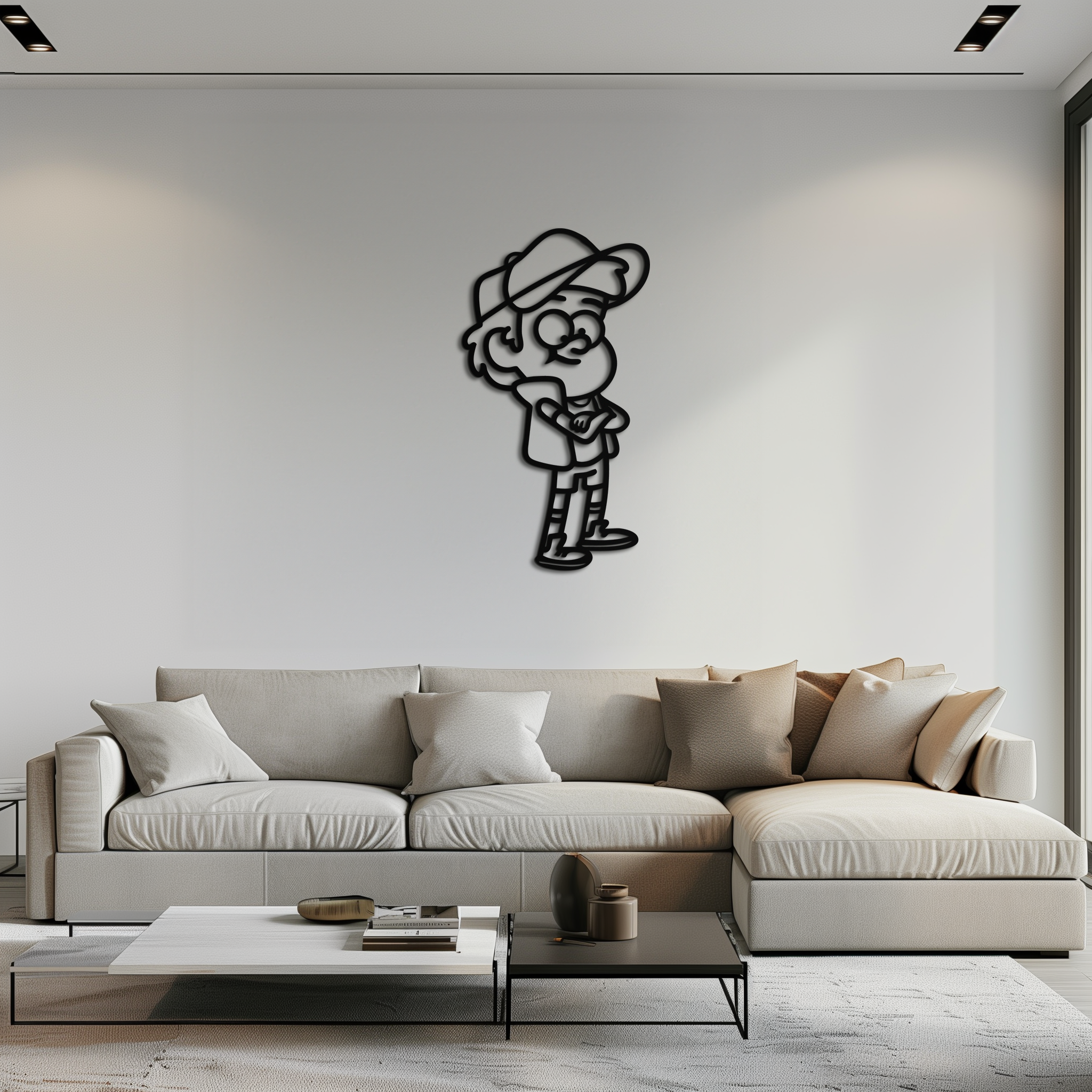 Dipper Pines Metal Wall Art – Gravity Falls-Inspired Silhouette for Fans and Collectors- KAF654