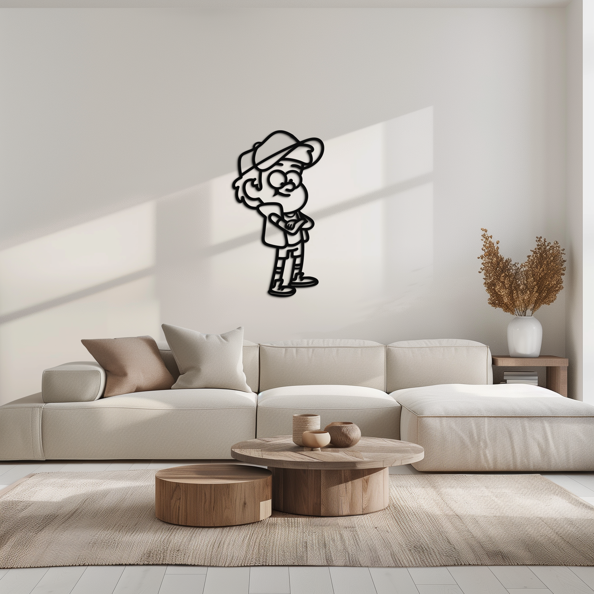 Dipper Pines Metal Wall Art – Gravity Falls-Inspired Silhouette for Fans and Collectors- KAF654