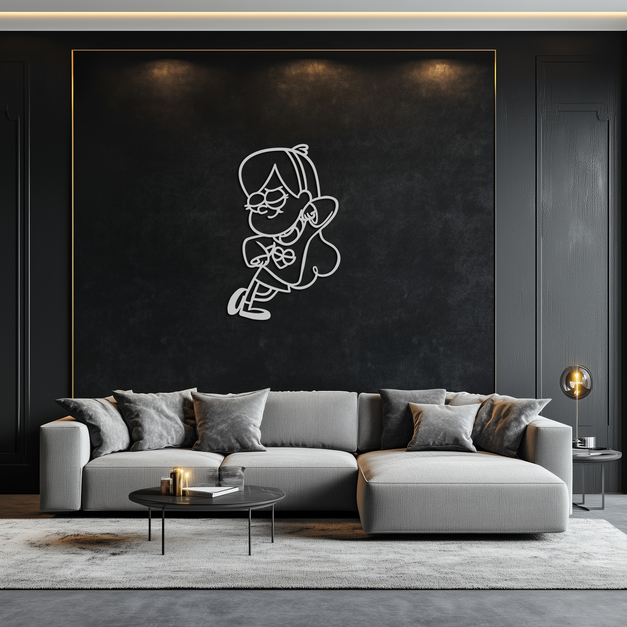 Mabel Pines Metal Wall Art – Gravity Falls-Inspired Playful Silhouette for Fans- KAF655