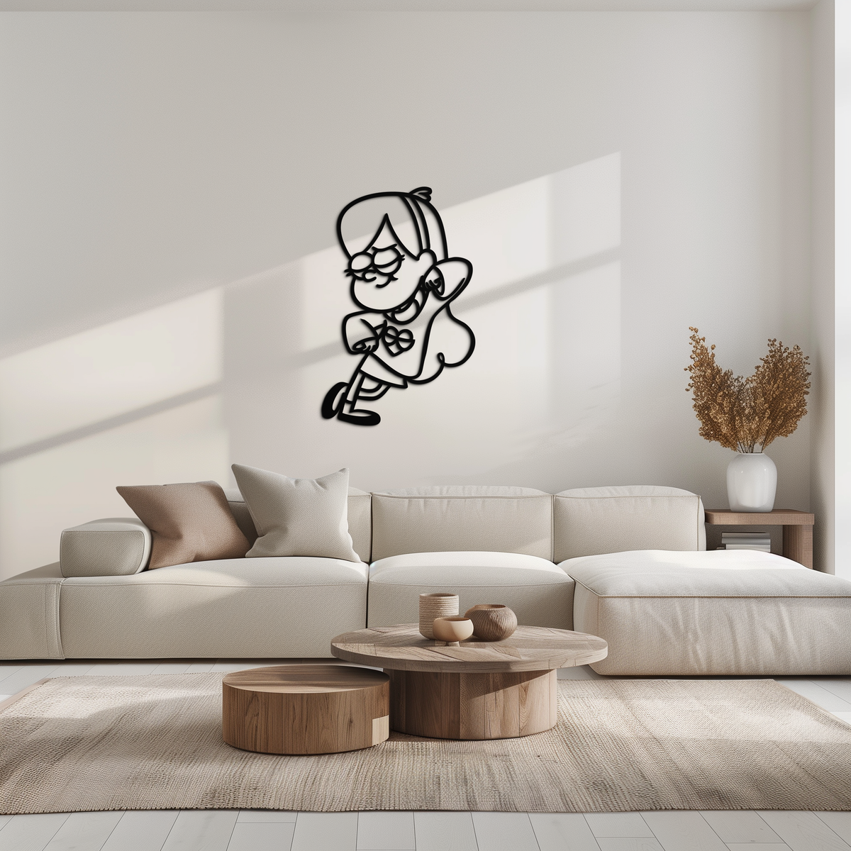 Mabel Pines Metal Wall Art – Gravity Falls-Inspired Playful Silhouette for Fans- KAF655