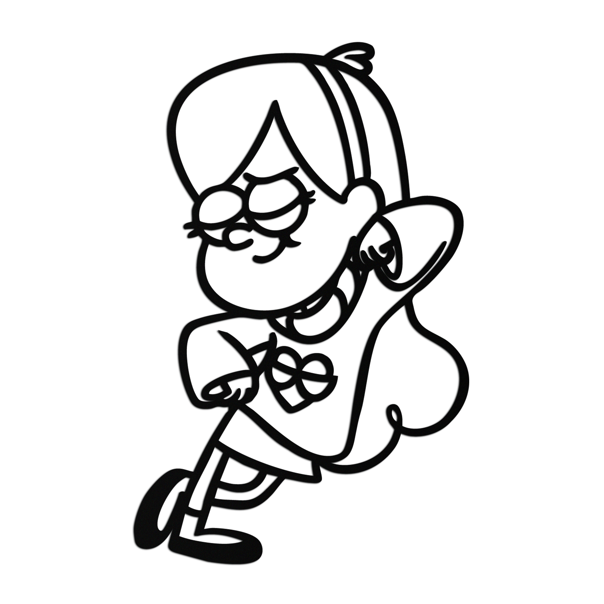 Mabel Pines Metal Wall Art – Gravity Falls-Inspired Playful Silhouette for Fans- KAF655