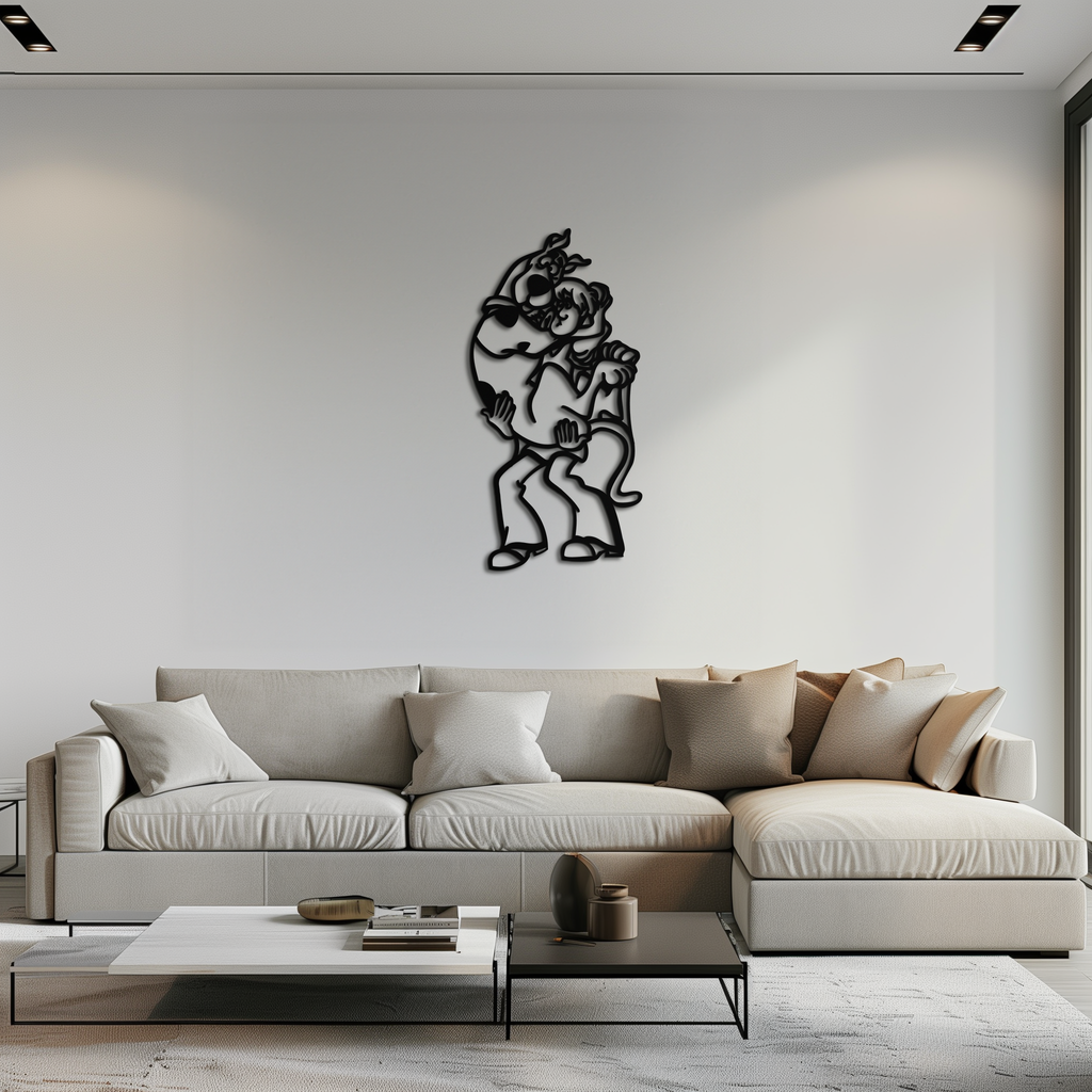 Shaggy Metal Wall Art – Scooby-Doo-Inspired Silhouette for Cartoon Fans- KAF656