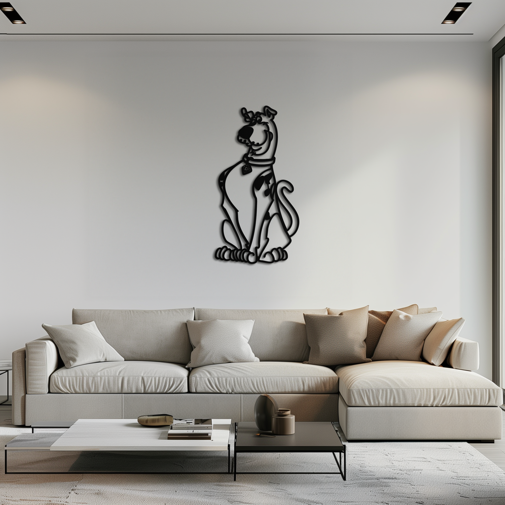 Scooby-Doo Metal Wall Art – Iconic Cartoon Character Silhouette for Fans- KAF657