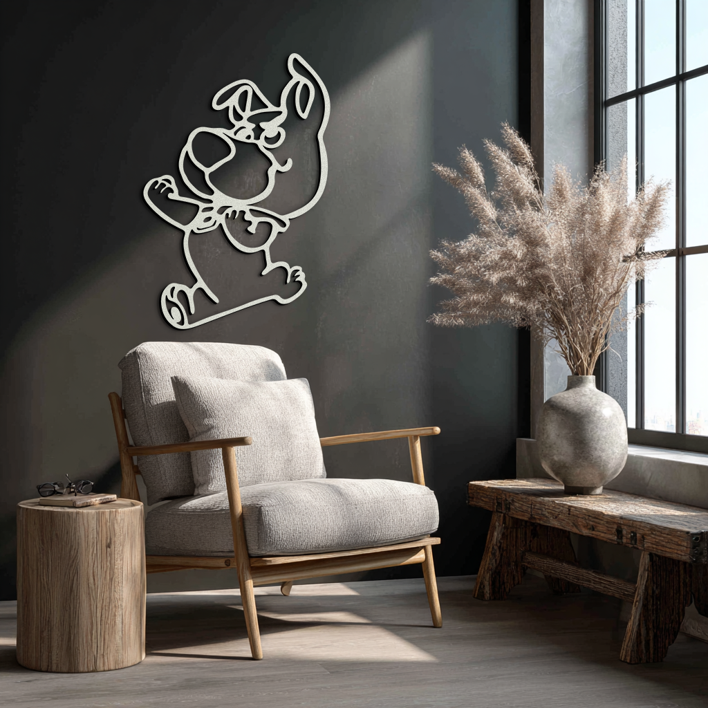 Scrappy-Doo Metal Wall Art – Playful Cartoon Character Silhouette for Fans- KAF658