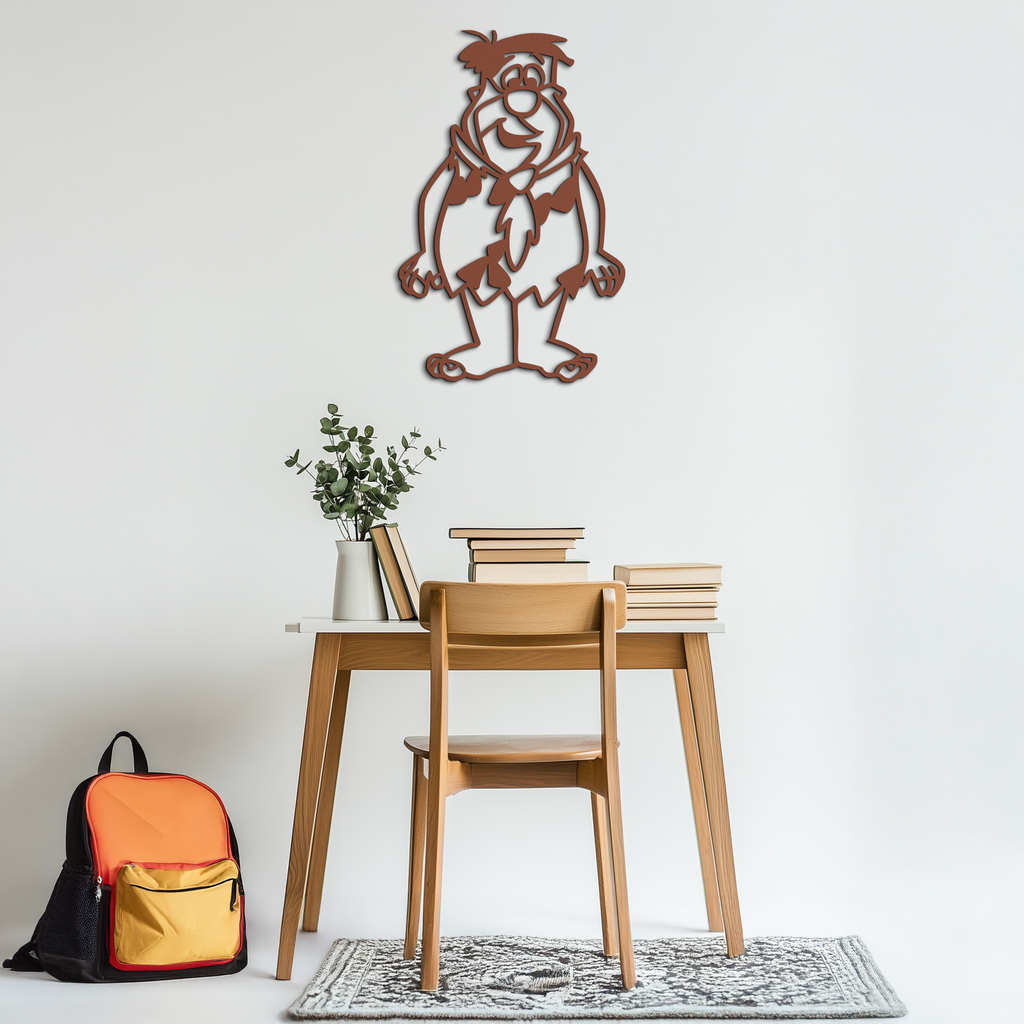 Fred Flintstone Metal Wall Art – Iconic Cartoon Character Silhouette for Fans- KAF662
