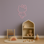 Pink Cute Cat Silhouette Metal Wall Art – Playful Character Design - KAFGP007